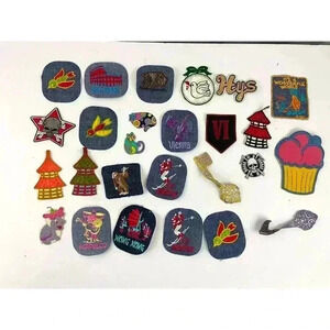 26 PC Assorted Sewing Applique Patches Iron on Sew On NEW Mixed Vintage
